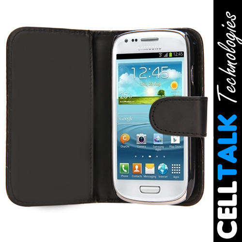 Flip Wallet Leather Case For Samsung Galaxy S3 Mini i8190 BLACK